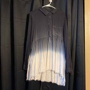 Umber distressed ombré top